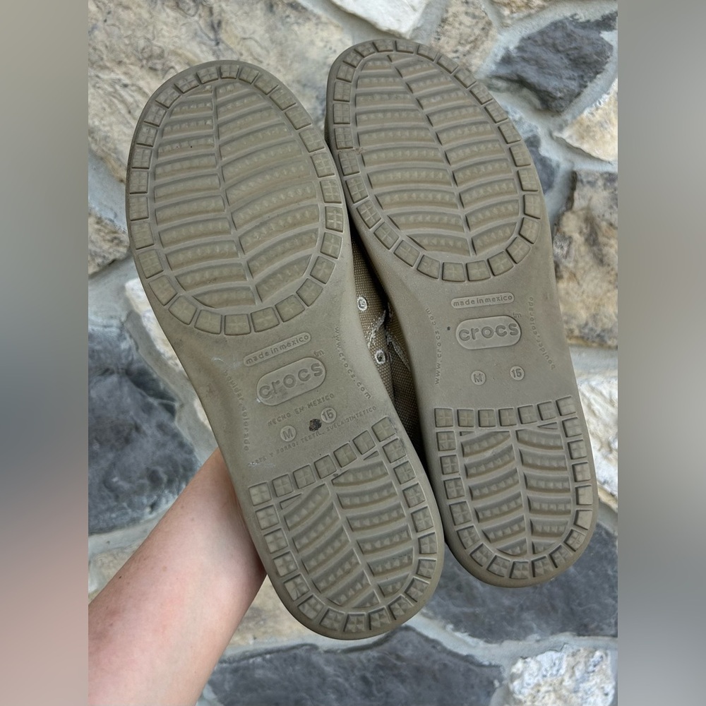 Crocs Santa Cruz Slip On Shoes Mens Size 15 Frayed Canvas Loafer Casual Beach - Picture 4 of 6